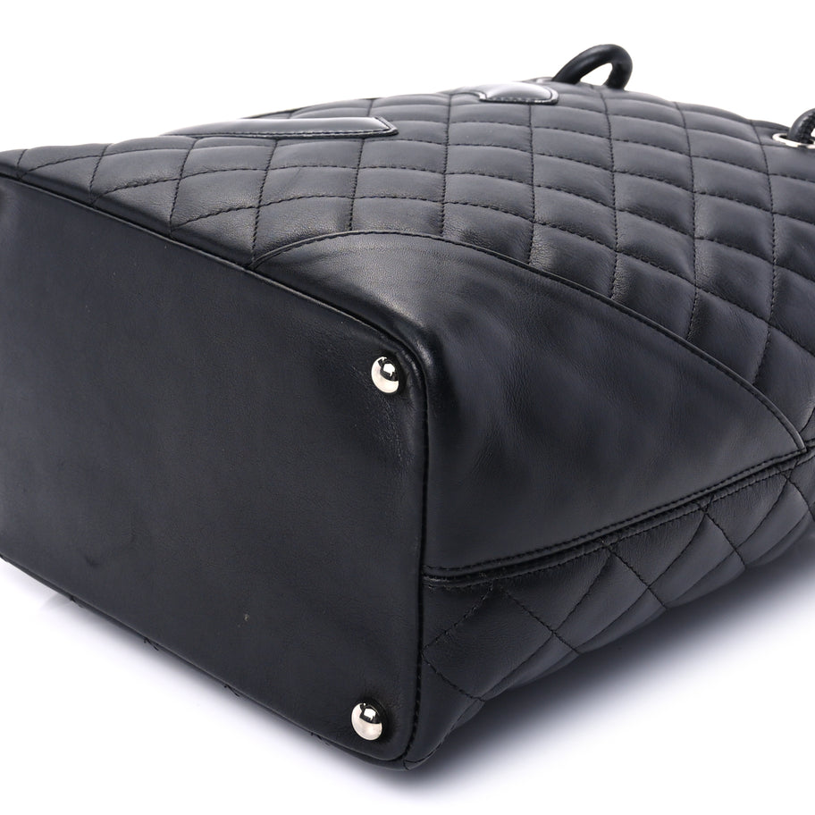 Chanel Calfskin Quilted Medium Cambon Tote Black Image 8