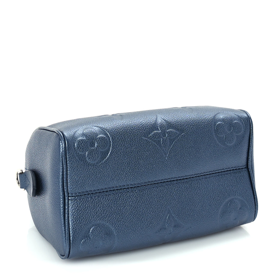 Louis Vuitton Metallic Empreinte Monogram Giant Speedy Bandouliere 20 Navy Nacre Image 3