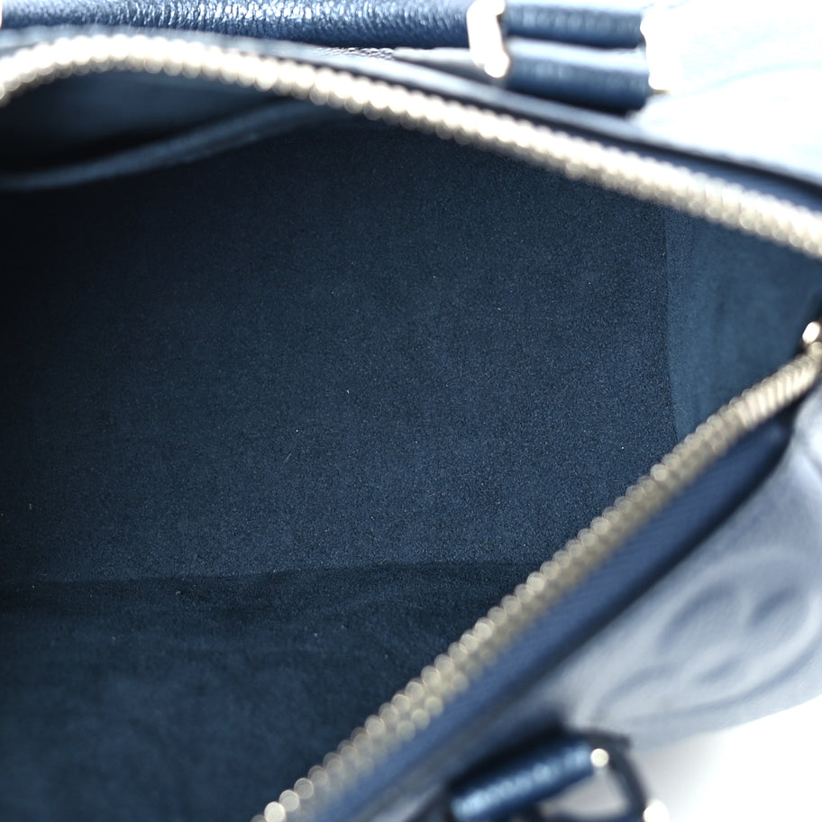 Louis Vuitton Metallic Empreinte Monogram Giant Speedy Bandouliere 20 Navy Nacre Image 4