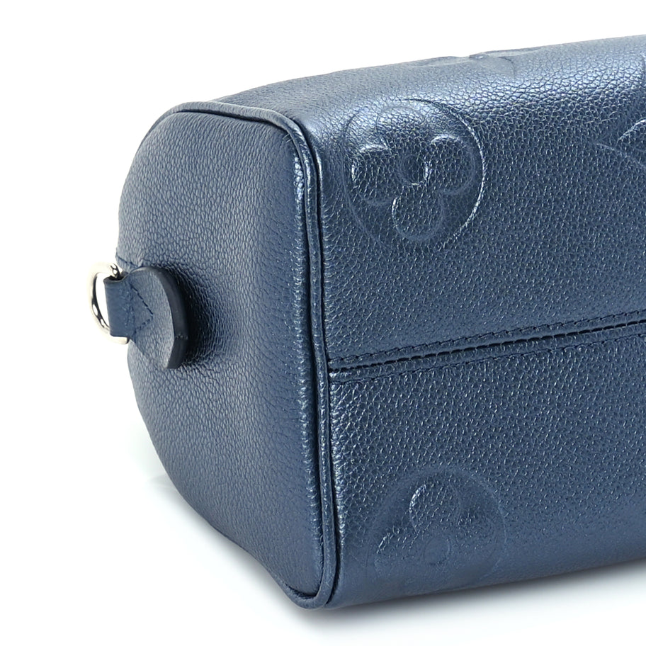 Louis Vuitton Metallic Empreinte Monogram Giant Speedy Bandouliere 20 Navy Nacre Image 7