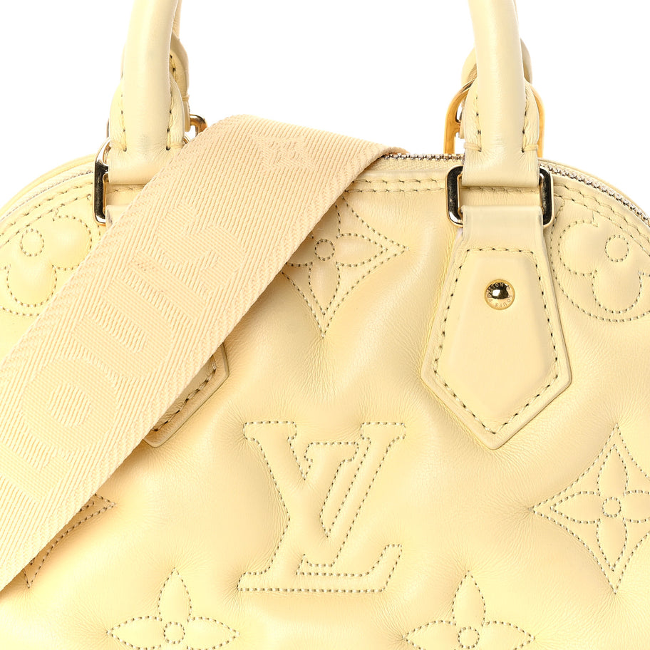 Louis Vuitton Calfskin Bubblegram Alma BB  Banana Image 6