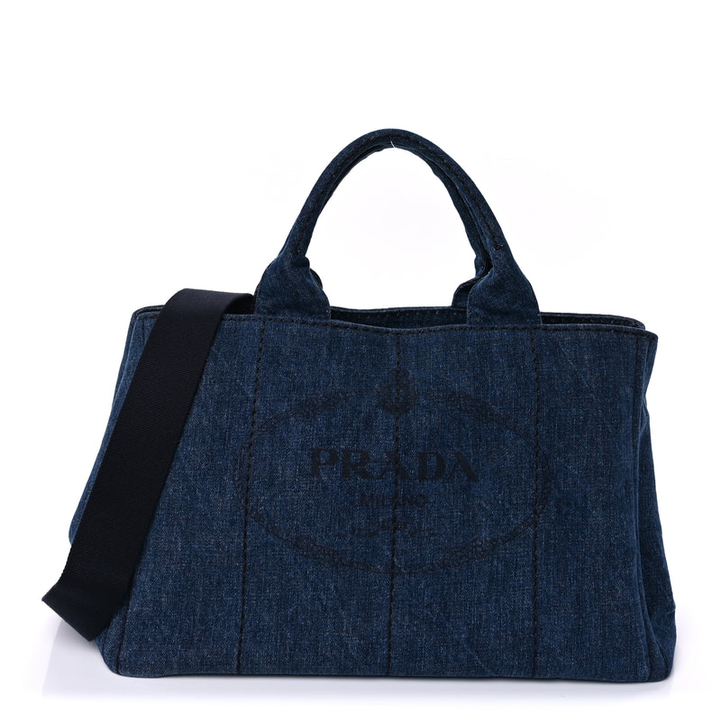  Prada Denim Canapa Logo Tote  Avio