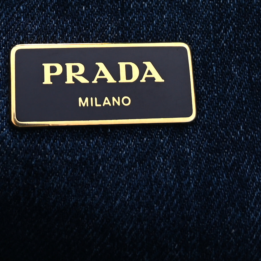 Prada Denim Canapa Logo Tote  Avio Image 5
