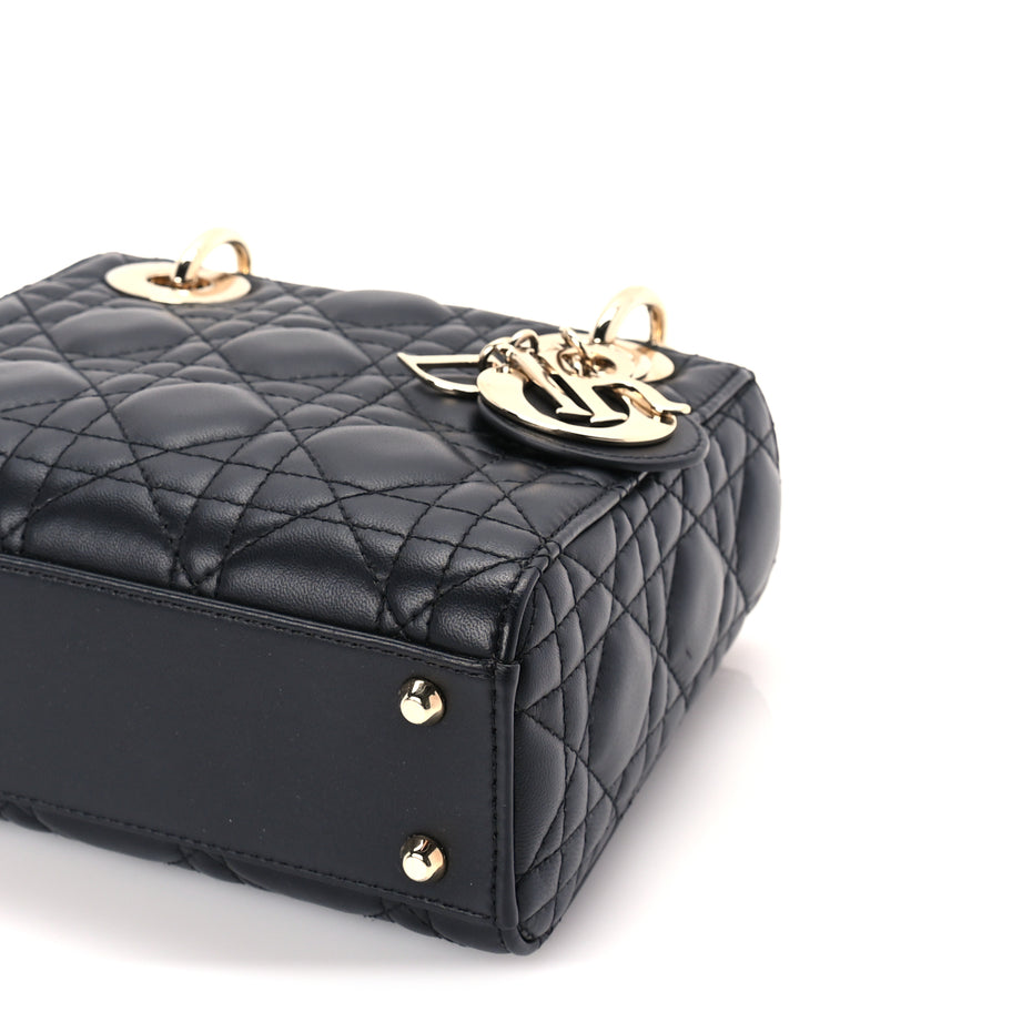 Christian Dior Lambskin Cannage Mini Lady Dior Black Image 8
