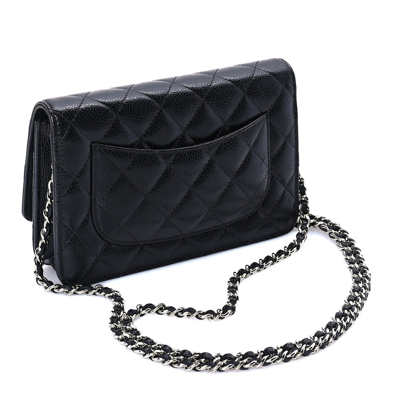  Chanel Caviar Quilted Wallet on Chain WOC  Black