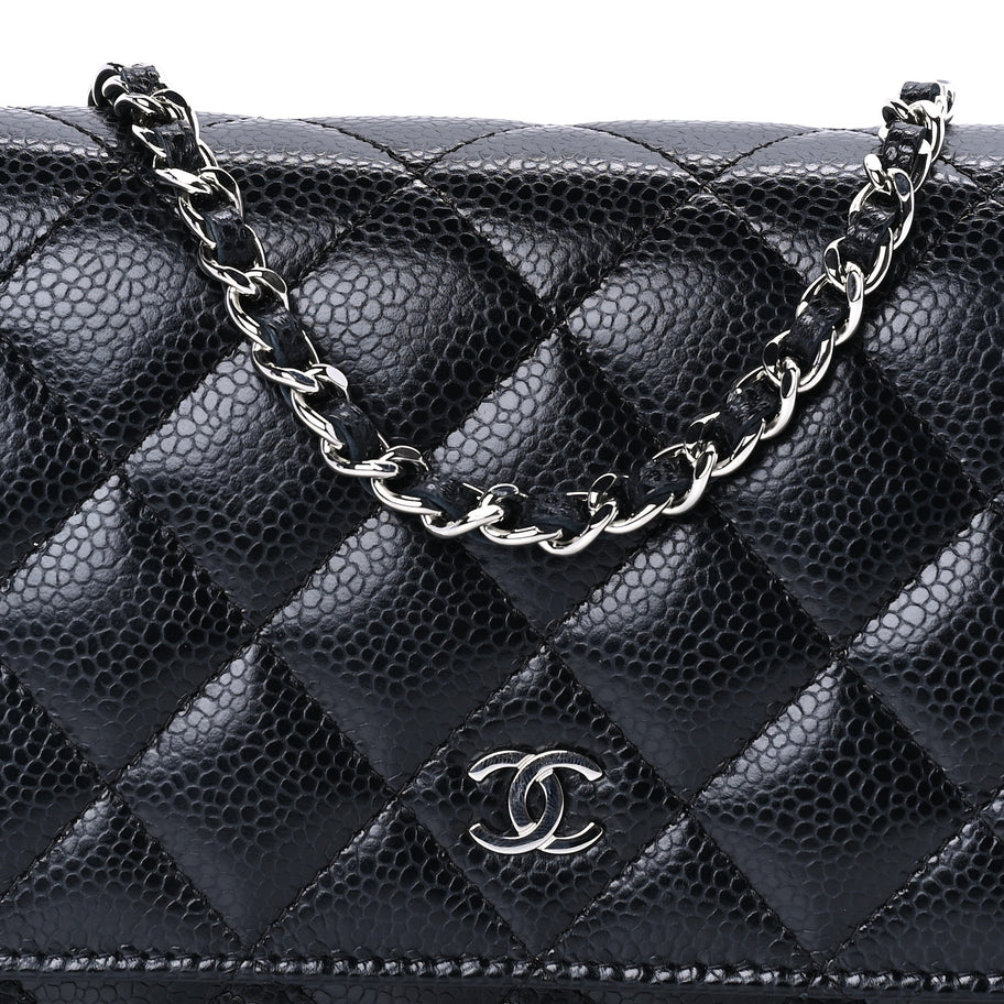 Chanel Caviar Quilted Wallet on Chain WOC  Black Image 7