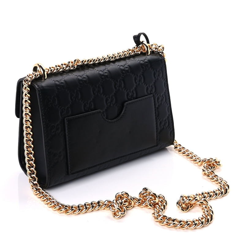  Gucci Guccissima Small Padlock Shoulder Bag  Black