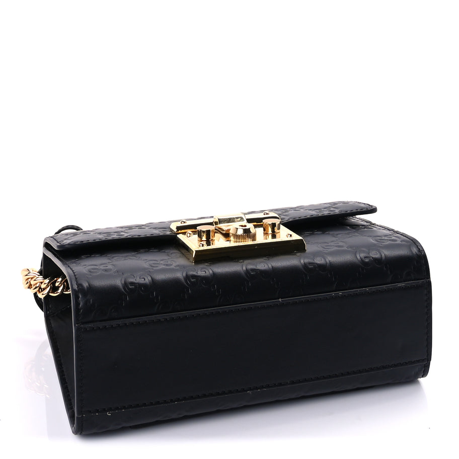 Gucci Guccissima Small Padlock Shoulder Bag  Black Image 3