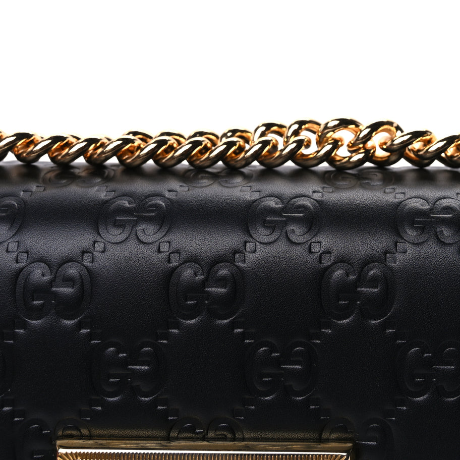 Gucci Guccissima Small Padlock Shoulder Bag  Black Image 6