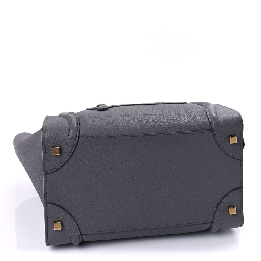 Celine Drummed Calfskin Mini Luggage  Kohl Image 3