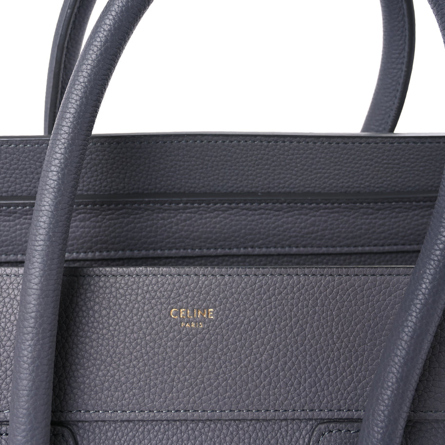 Celine Drummed Calfskin Mini Luggage  Kohl Image 5