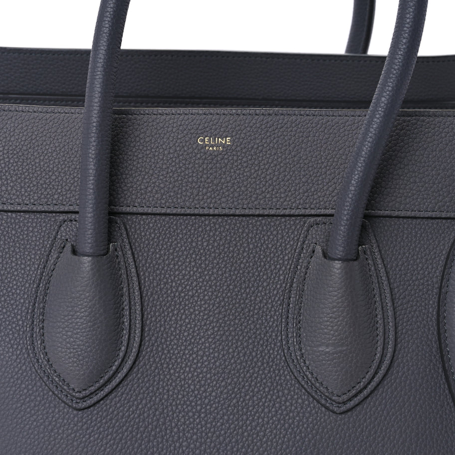 Celine Drummed Calfskin Mini Luggage  Kohl Image 7