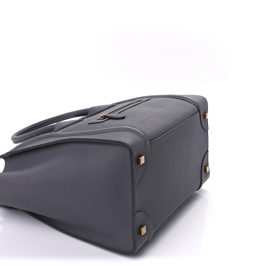 Celine Drummed Calfskin Mini Luggage  Kohl Image 8