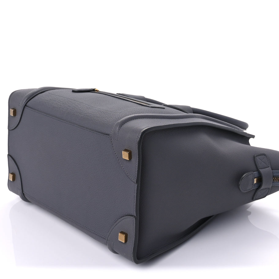 Celine Drummed Calfskin Mini Luggage  Kohl Image 9