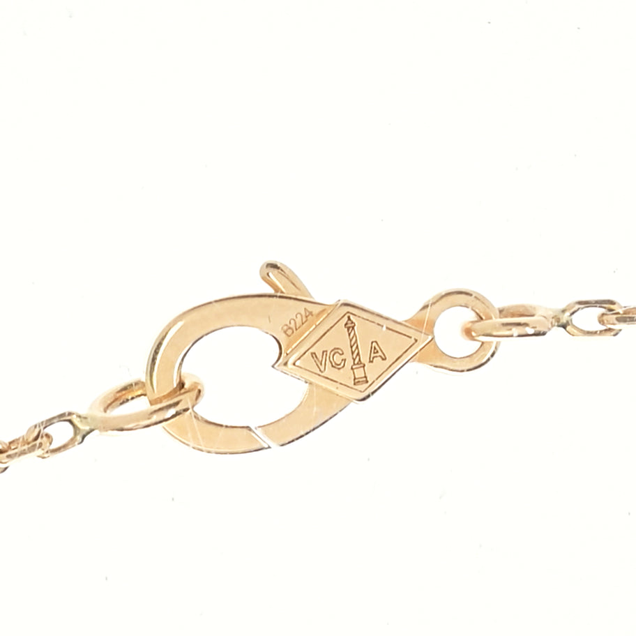 Van Cleef & Arpels 18K Yellow Gold Black Onyx Vintage Alhambra Pendant Necklace Image 6
