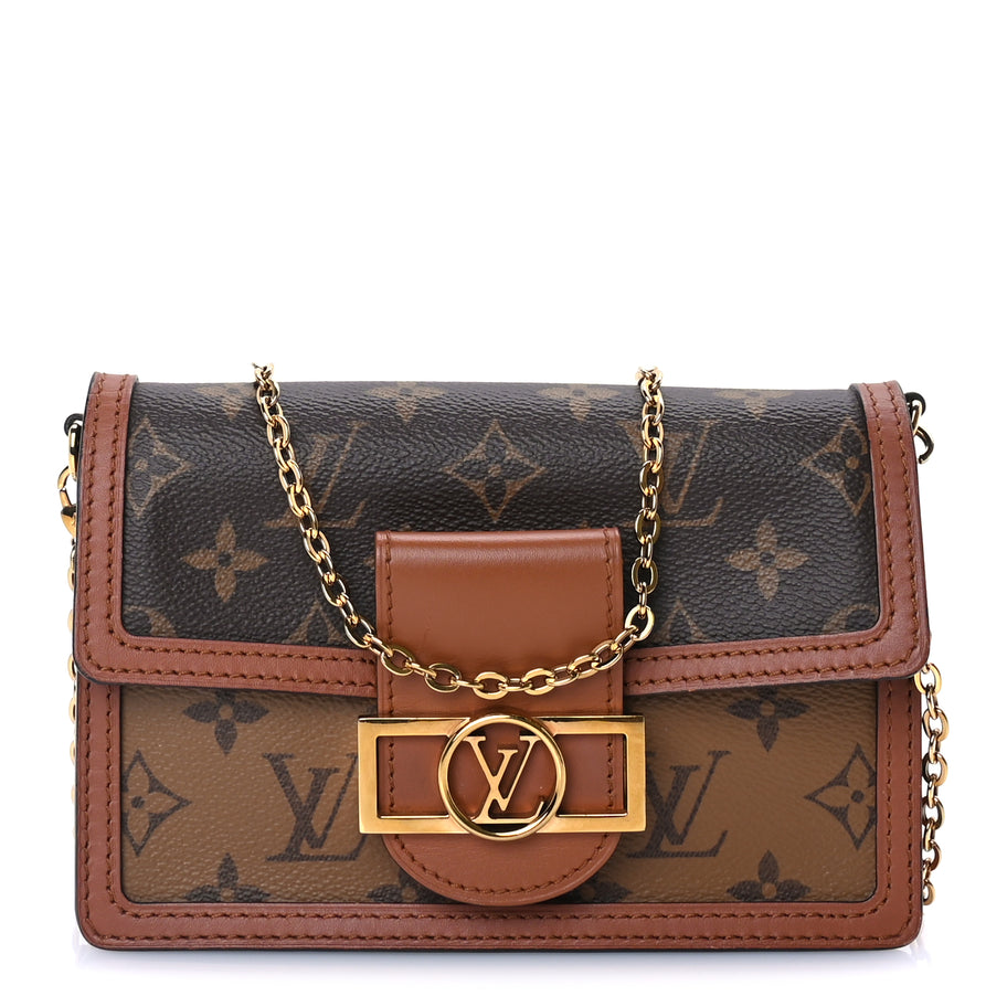 Louis Vuitton Reverse Monogram Dauphine Chain Wallet Brown Image 2