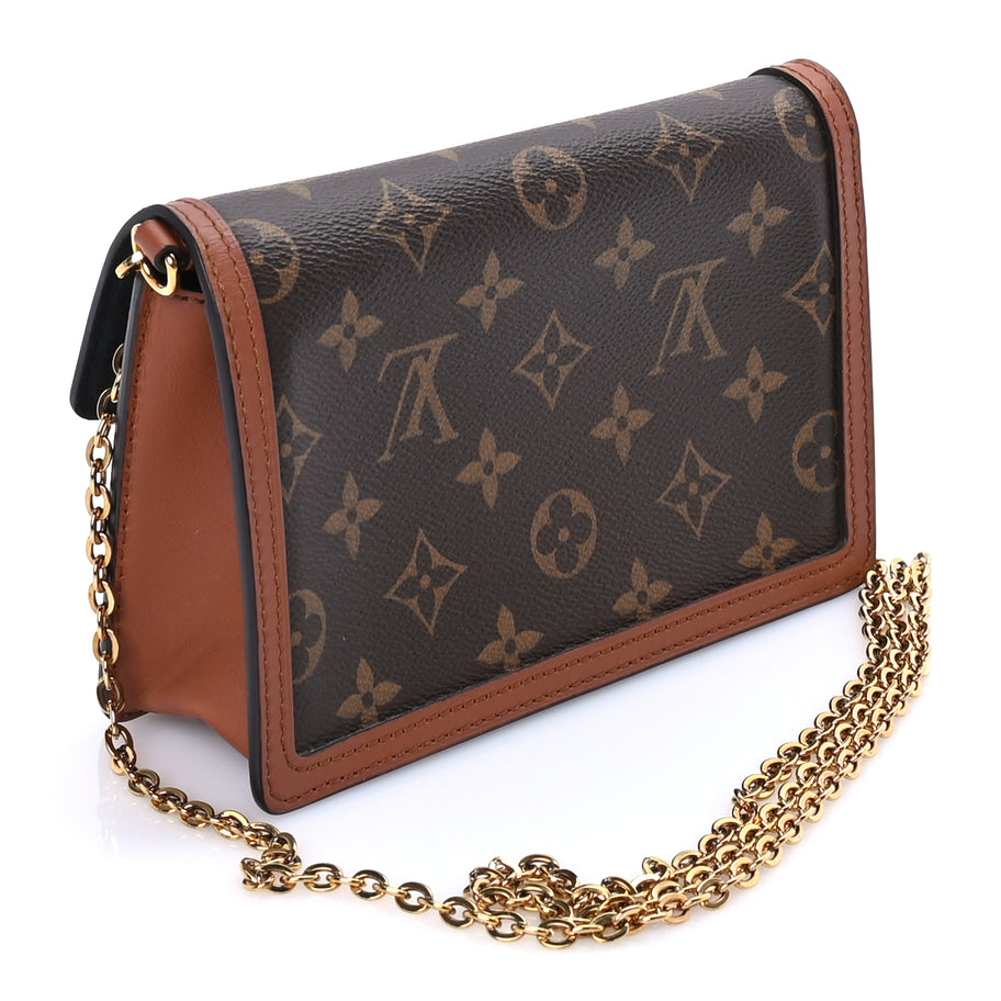 Louis Vuitton Reverse Monogram Dauphine Chain Wallet Brown Image 3