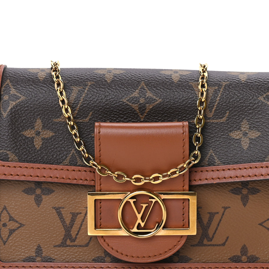 Louis Vuitton Reverse Monogram Dauphine Chain Wallet Brown Image 7