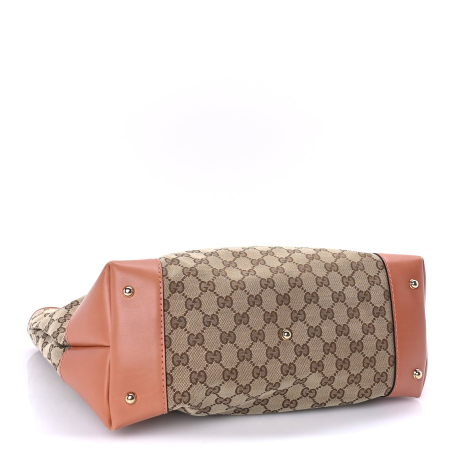 Gucci Monogram Large Heart Bit Charm Top Handle Tote Coral Image 4