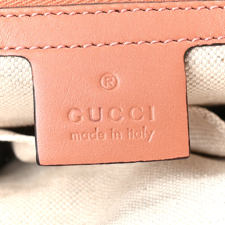 Gucci Monogram Large Heart Bit Charm Top Handle Tote Coral Image 6