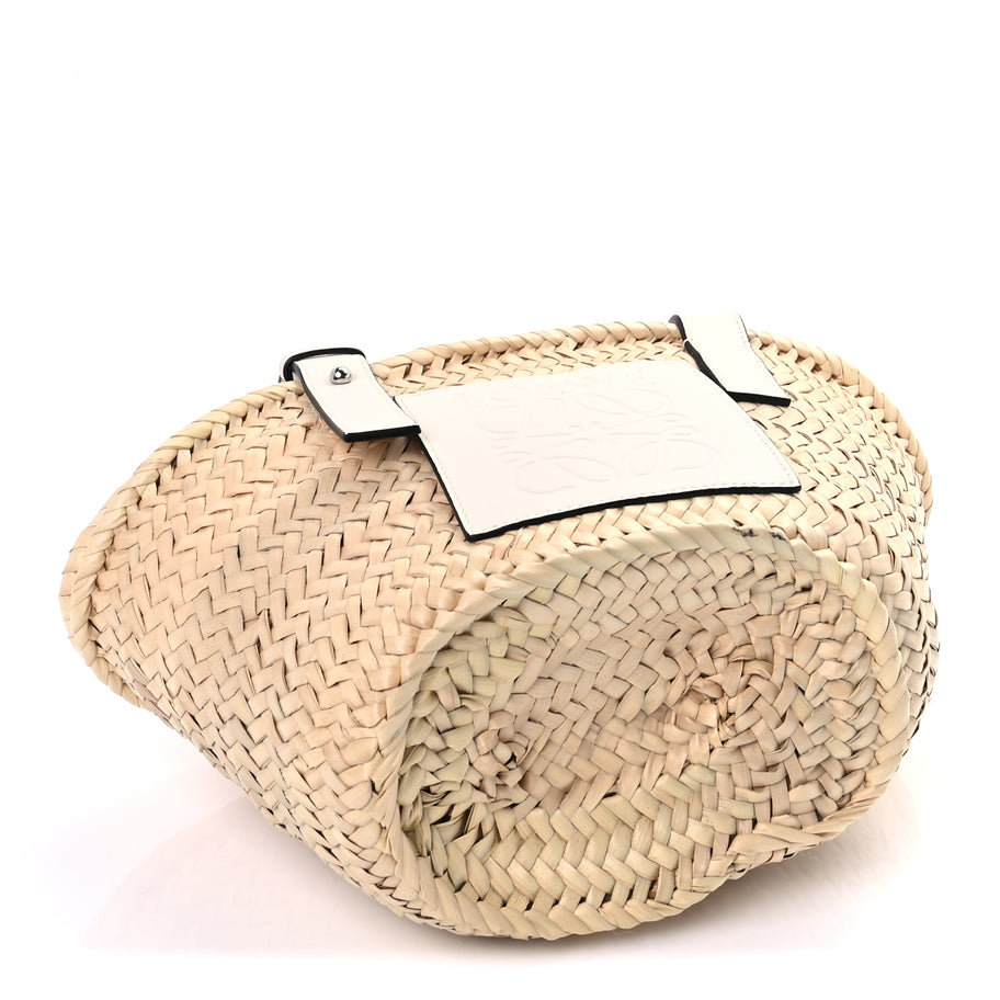Loewe Raffia Mini Basket Tote Bag Natural White Image 3