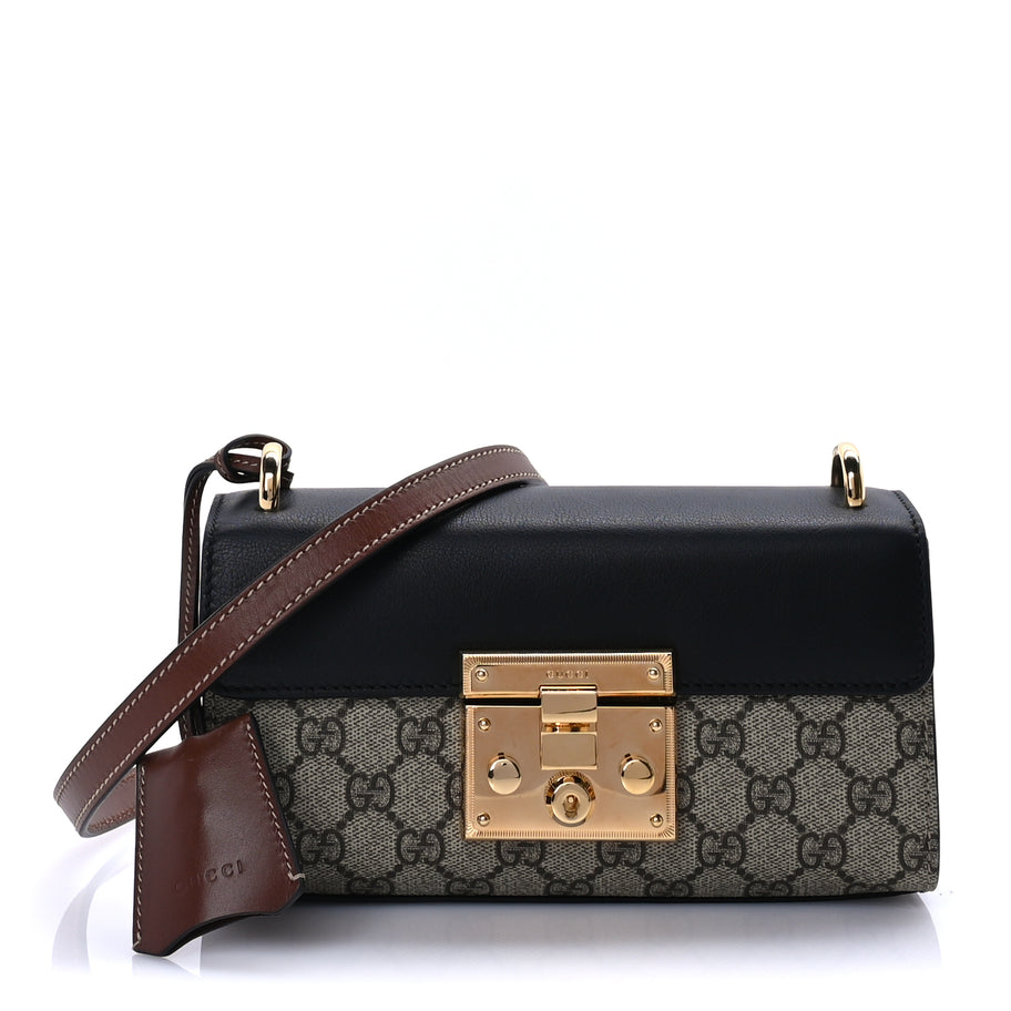 Gucci GG Supreme Monogram Calfskin Padlock Mini Shoulder Bag Brown Image 2