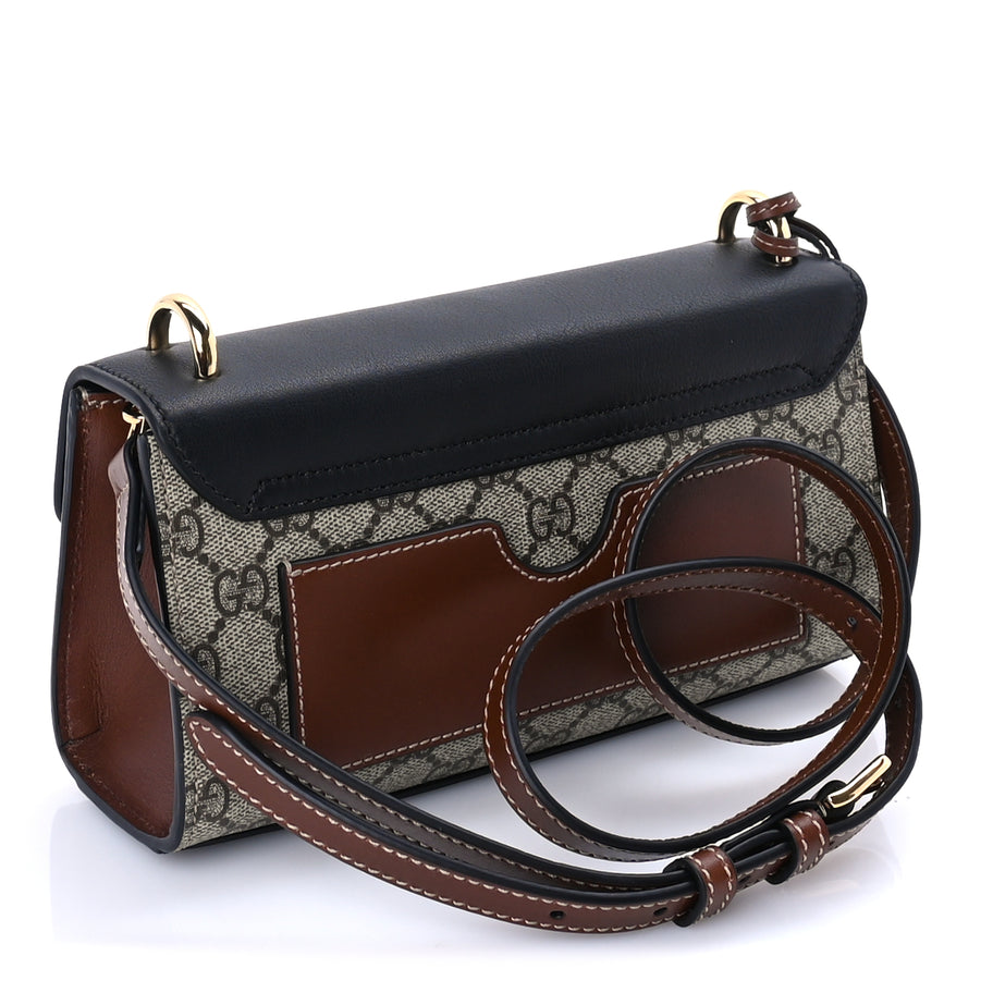 Gucci GG Supreme Monogram Calfskin Padlock Mini Shoulder Bag Brown Image 3