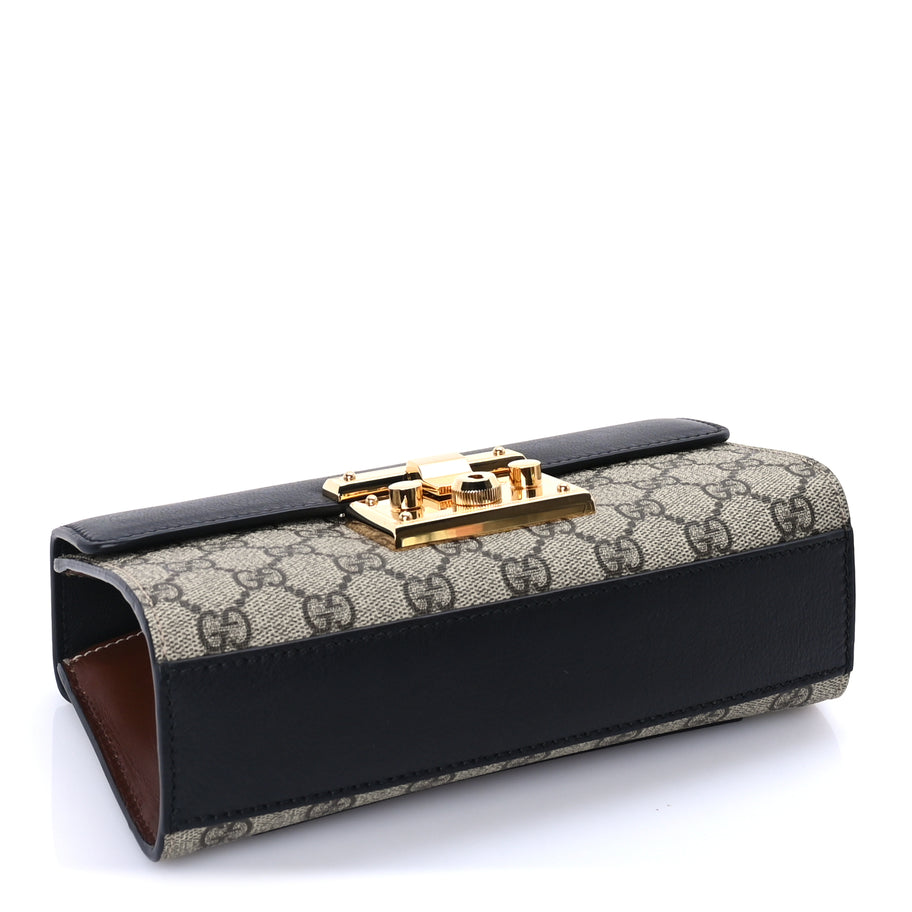 Gucci GG Supreme Monogram Calfskin Padlock Mini Shoulder Bag Brown Image 4
