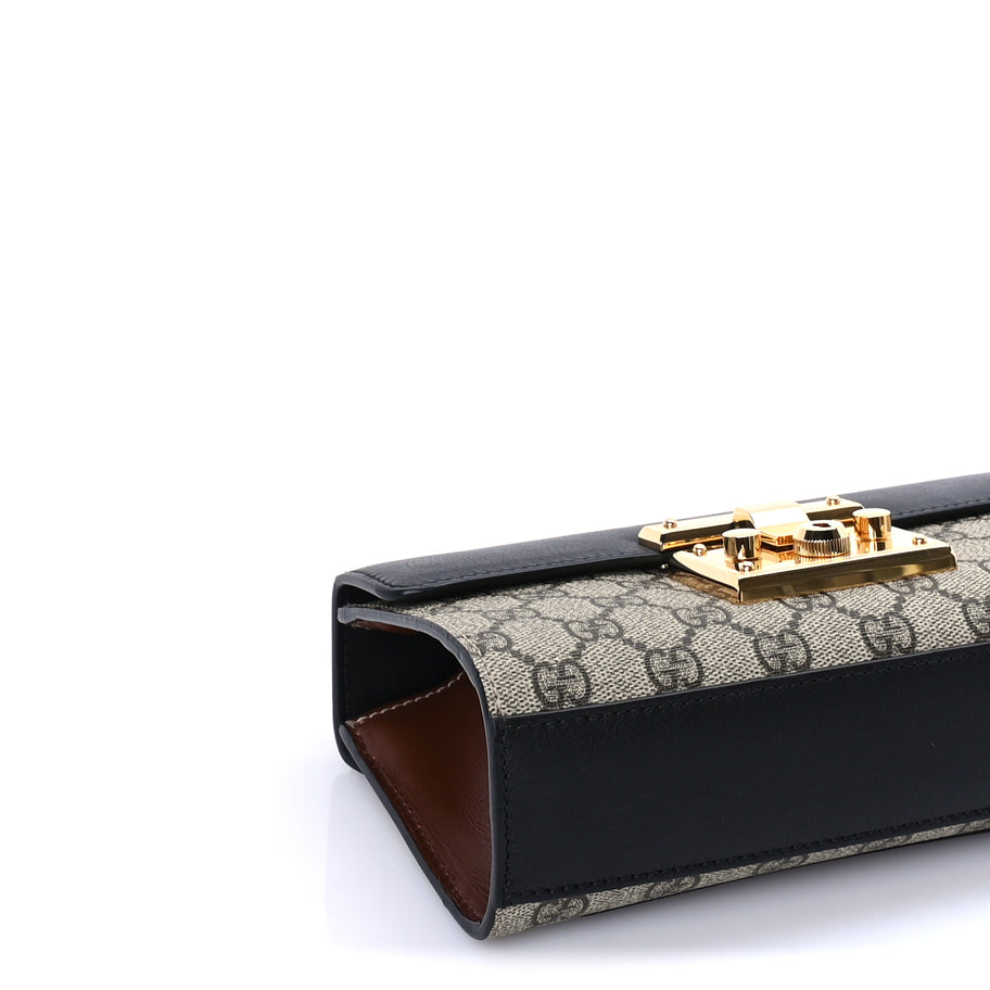 Gucci GG Supreme Monogram Calfskin Padlock Mini Shoulder Bag Brown Image 8