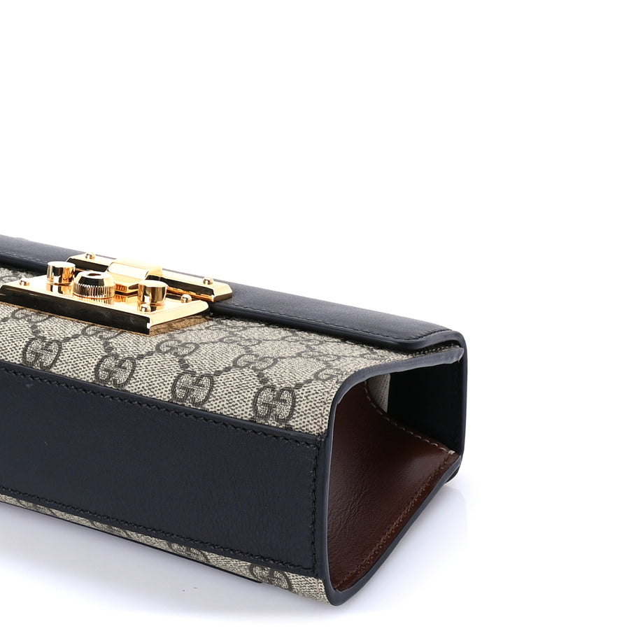 Gucci GG Supreme Monogram Calfskin Padlock Mini Shoulder Bag Brown Image 9