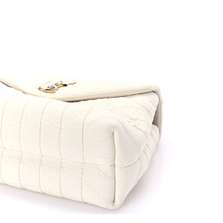 Saint Laurent Cotton Gauze Y Quilted Monogram Small Loulou Chain Satchel Vanilla Ice Image 9