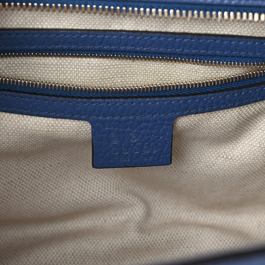 Gucci Dollar Calfskin Medium Soho Top Handle Satchel Caspian Image 5