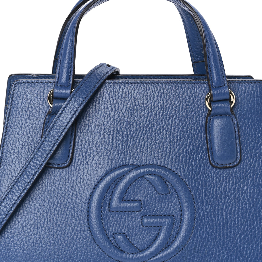 Gucci Dollar Calfskin Medium Soho Top Handle Satchel Caspian Image 6