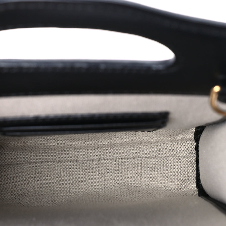 Gucci Calfskin GG Matelasse Mini Top Slip Handle Crossbody Bag  Black Natural Image 4