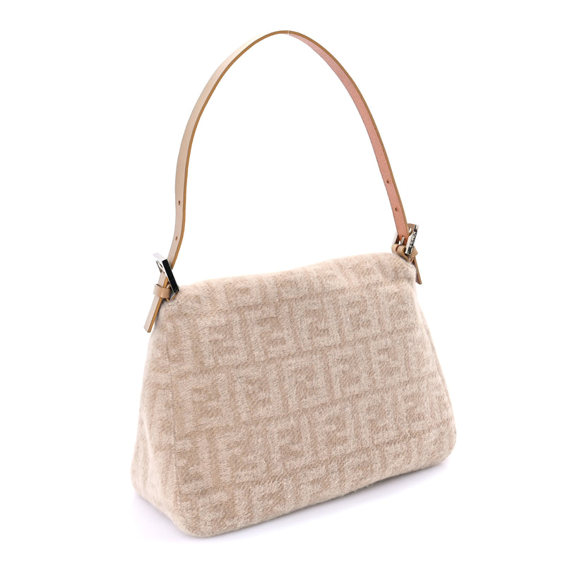  Fendi Wool Zucca Mama Baguette Beige