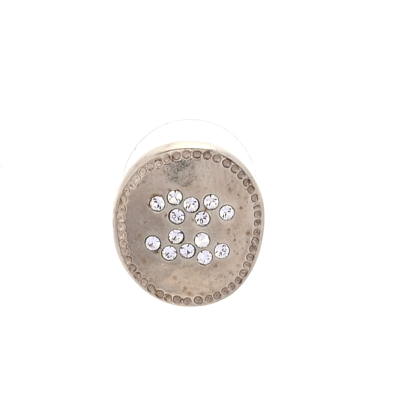  Chanel Crystal CC Round Earrings  Gold