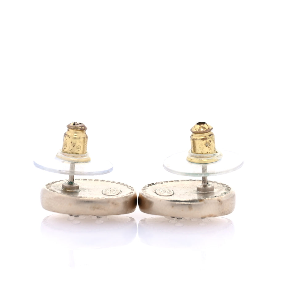 Chanel Crystal CC Round Earrings  Gold Image 5