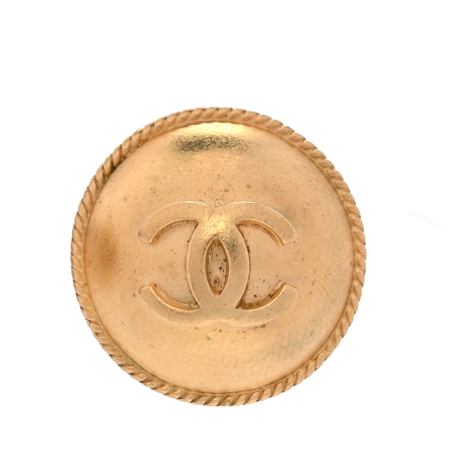 Chanel CC Button Clip On Earrings  Gold Image 2