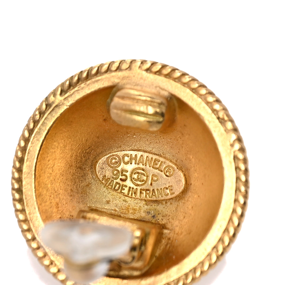 Chanel CC Button Clip On Earrings  Gold Image 4