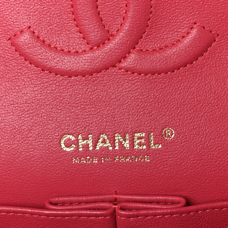 Chanel Lambskin Chevron Quilted Medium Double Flap  Pink Image 4