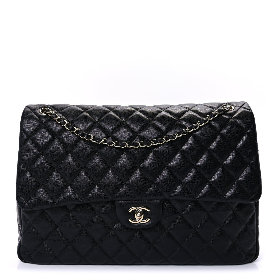 Chanel Caviar Quilted XXL Travel Flap Bag Black Black Image 1