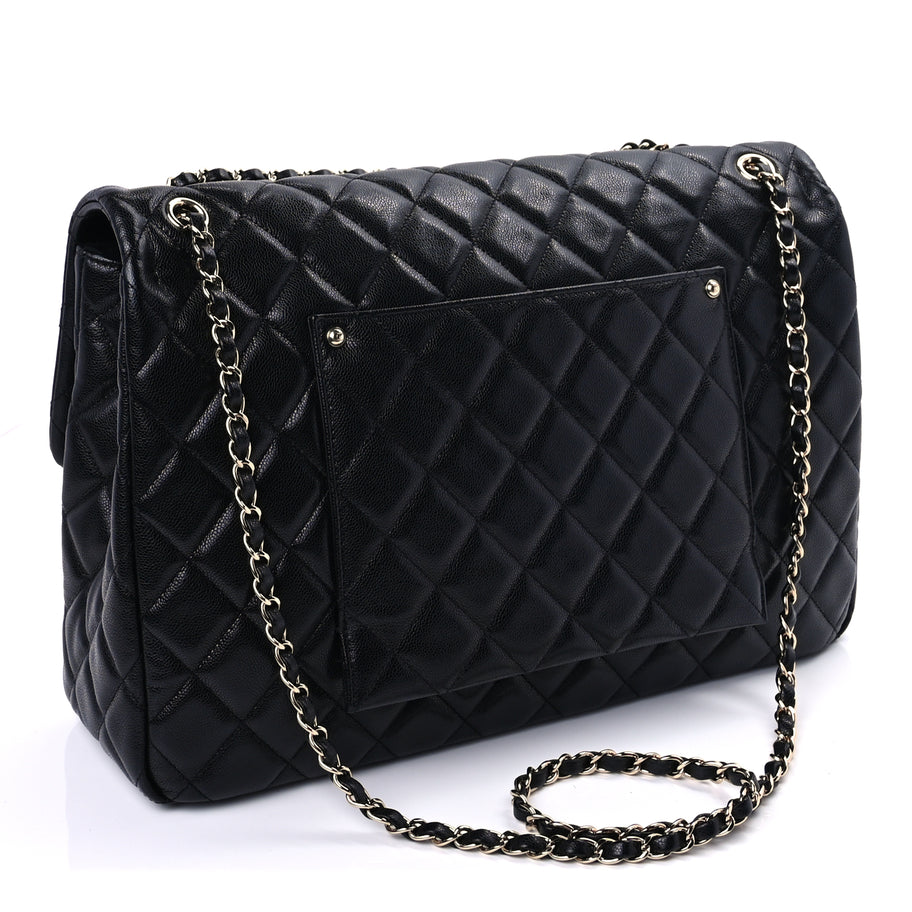 Chanel Caviar Quilted XXL Travel Flap Bag Black Black Image 2