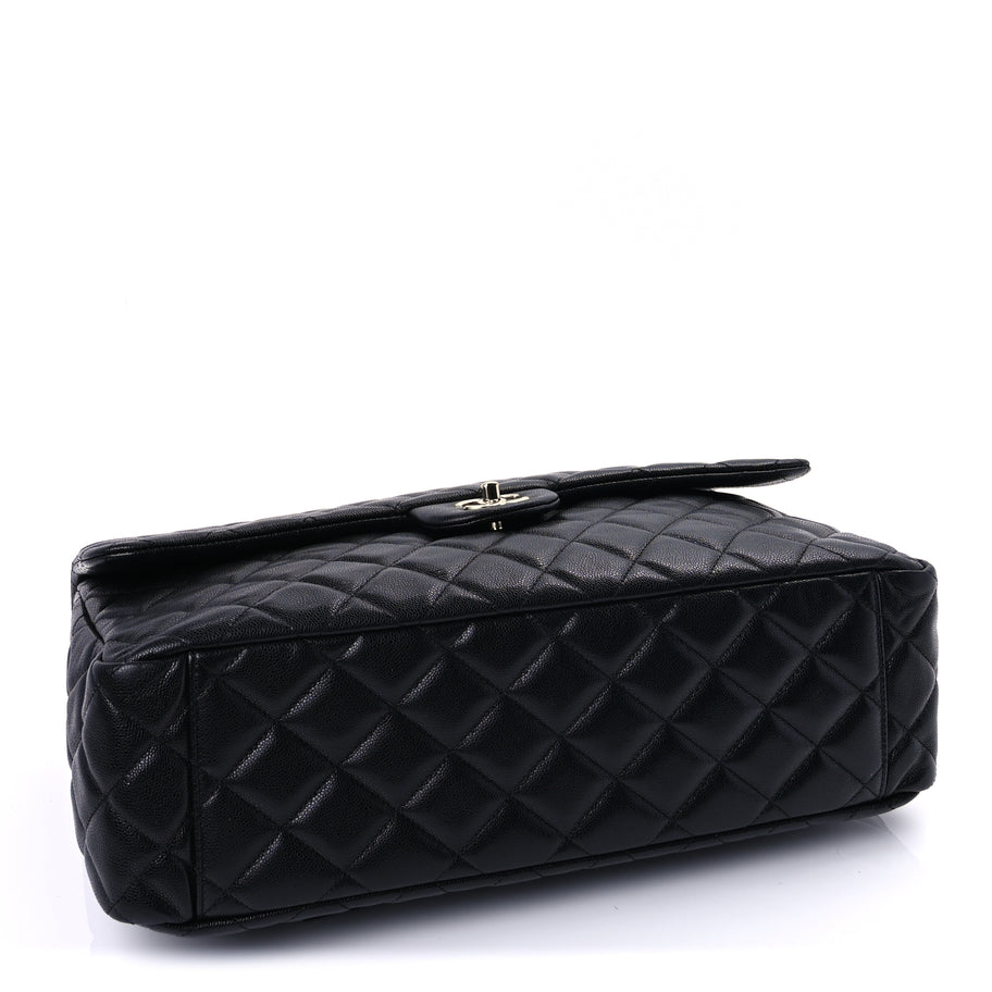 Chanel Caviar Quilted XXL Travel Flap Bag Black Black Image 3