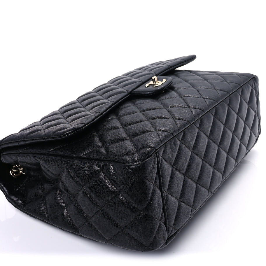Chanel Caviar Quilted XXL Travel Flap Bag Black Black Image 7