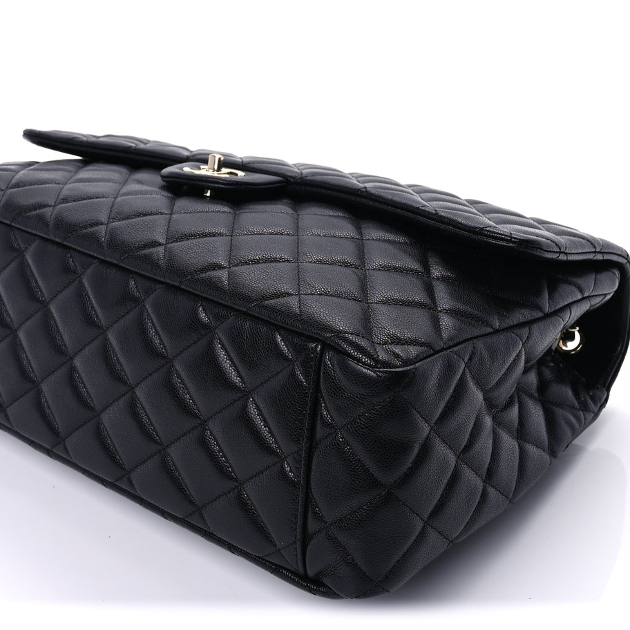 Chanel Caviar Quilted XXL Travel Flap Bag Black Black Image 8