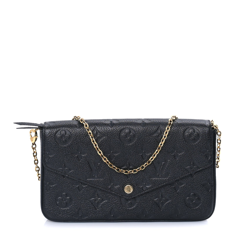  Louis Vuitton Empreinte Pochette Felicie Chain Wallet  Black