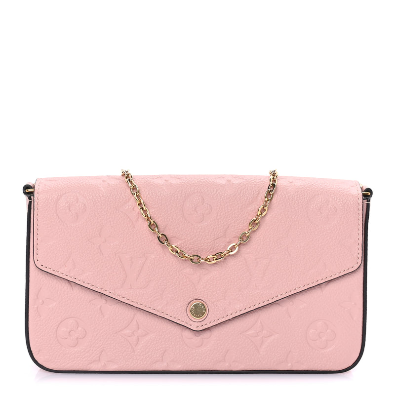  Louis Vuitton Empreinte Pochette Felicie Chain Wallet Rose Poudre Rose Poudre