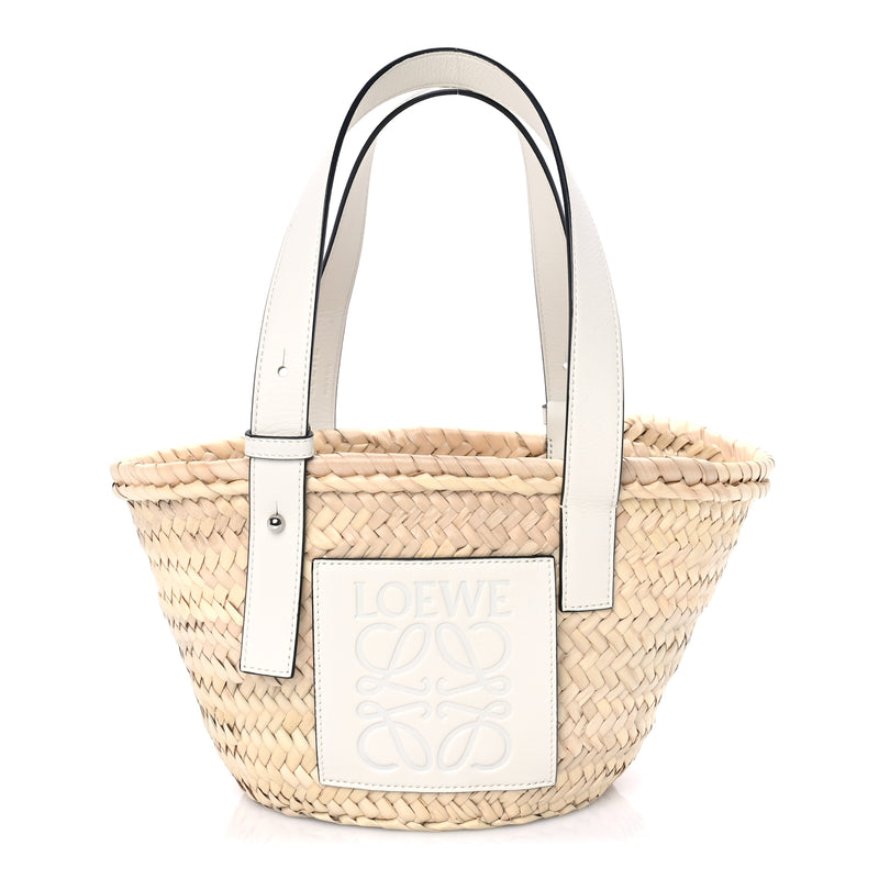  Loewe Raffia Mini Basket Tote Bag Natural White Natural white