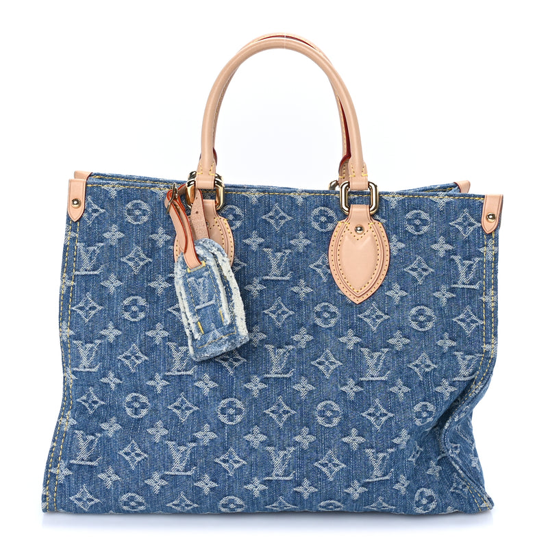  Louis Vuitton Monogram Denim Onthego MM Blue