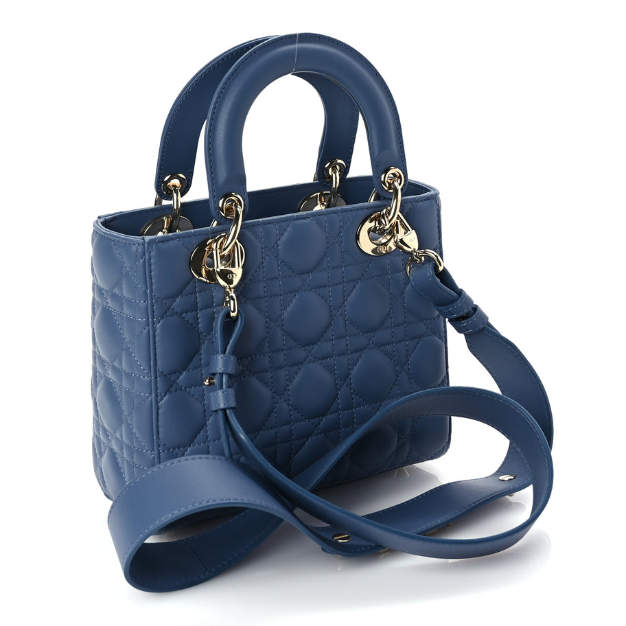 Christian Dior Lambskin Cannage Small My ABCDior Lady Dior Denim Blue Image 2
